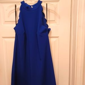 Fotrune+Ivy, Marina Scallop Detail Dress in Cobalt. Size Large